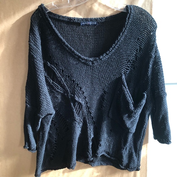 Brandy Melville Tops - Brandy Melville ripped rock n roll sweater